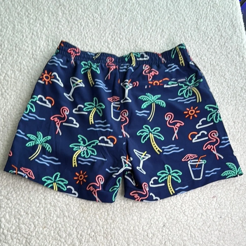 Chubbies Navy Tropical Print Swim Trunks
